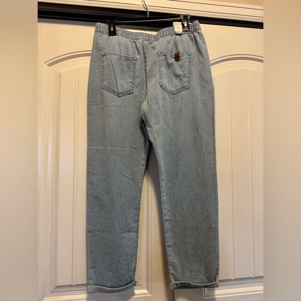 Roxy Slow Swell Surf Beach Denim Cuffed Pants M - Picture 3 of 7